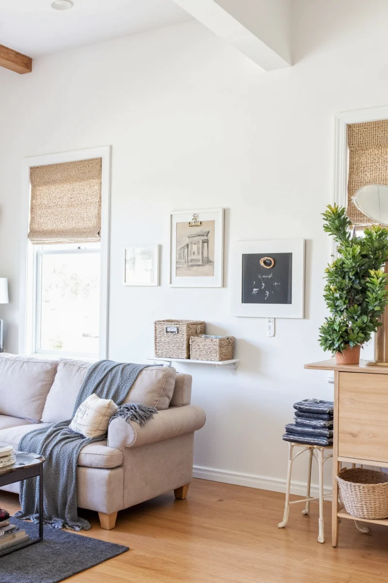 Family room with built-in tech storage