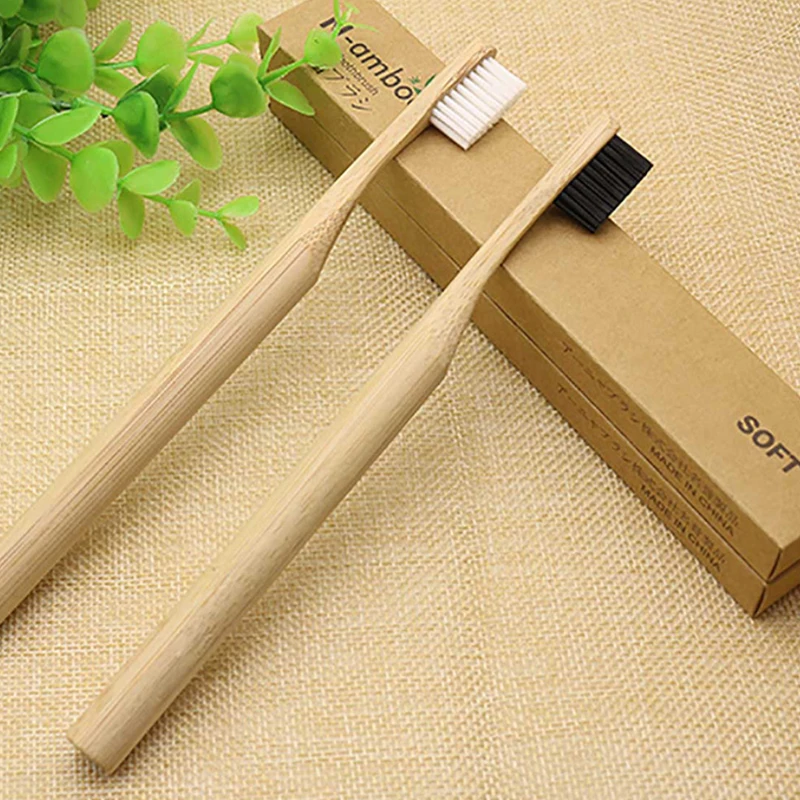 

Wholesale High-end natural bamboo fiber original ecological protection bamboo handle toothbrush for hotels, Wood color