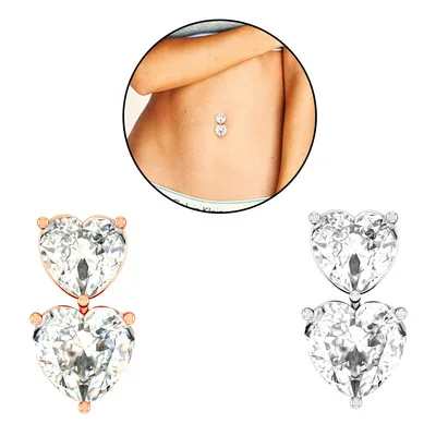 

Women Body Piercing Jewelry Heart Navel Ring Stainless Steel Love Heart Belly Button Ring