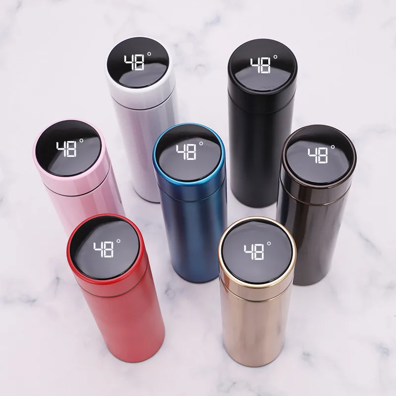 

high quality stainless steel vacuum flask Temperature Display Smart led double wall travel mug water bottle