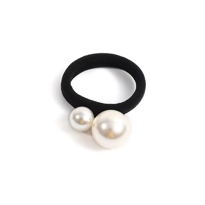 Rubber band female hair rope small wind big pearl large intestine hair ring head flower jewelry