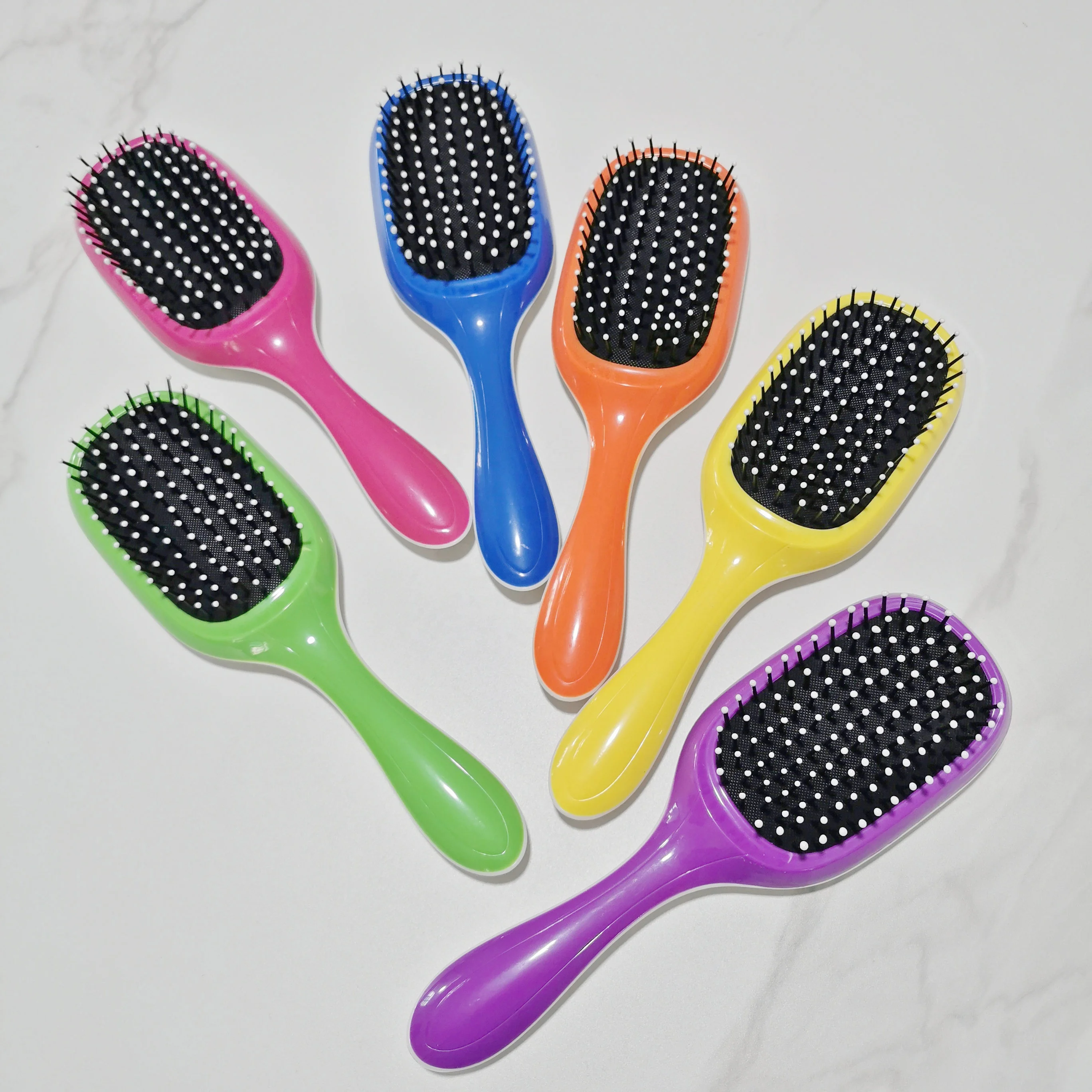 

Top Quality Stock ABS Big Size Airbag Hair Brush Cosmetic Tools Custom Logo Wig Comb Brush for All Hair Type Plastic Hairbrush, Customized color