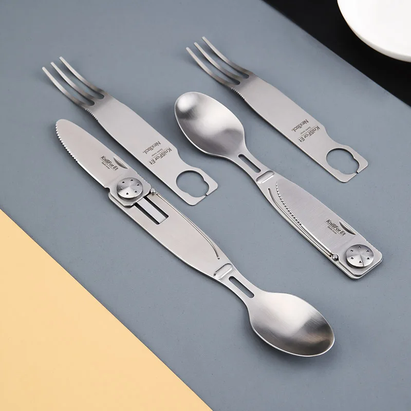 

RTS NEXTOOL KT5011C Camping Set Foldable Knife Spoon Fork Portable, Satin