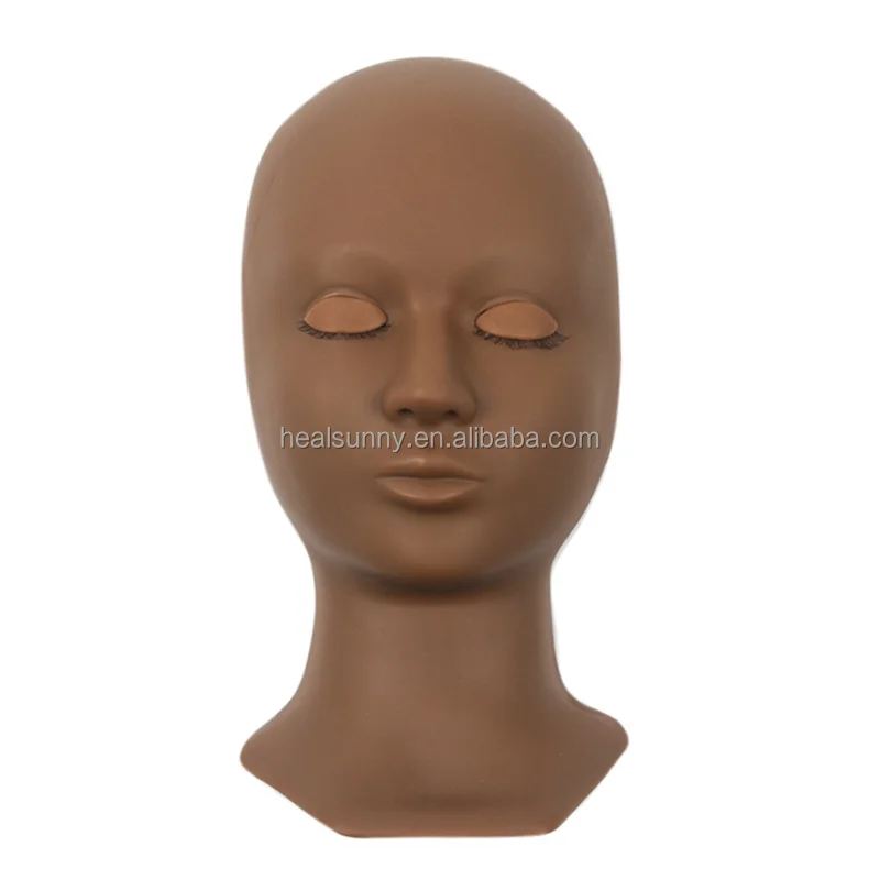 

Top quality silicone head model eyelash extension mannequin practice mannequin model head, Nude, brown, pink