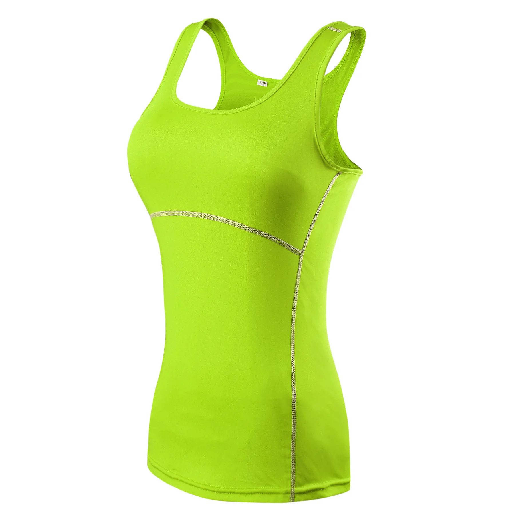 

Summer Spandex/Polyester Fashion Skinny Design Sexy Quick-Drying Breathable Sports Running Sleeveless Vest Woman'S Yoga Tank Top, As pic shown