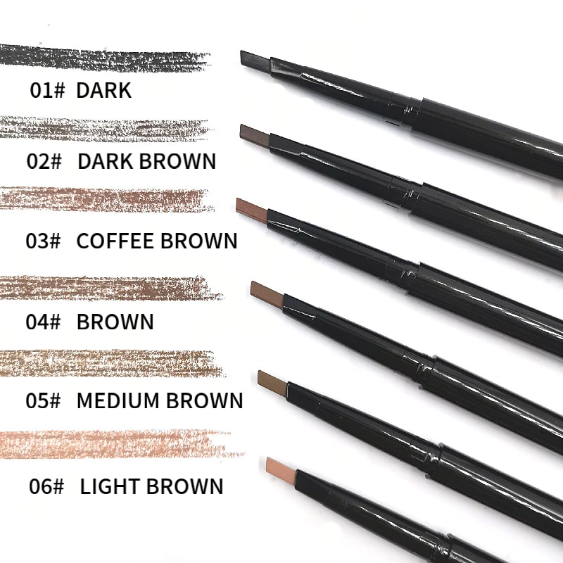

Wholesale private Label brow pencils Own Brand Makeup Thin Eye Brow Pencils Custom Logo Slim Eyebrow Pencil