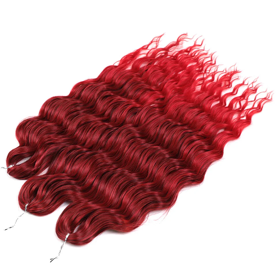 Super Soft Smooth Premium Fiber 22 to 30 Inches Water Wave Ombre Blonde Braids Twist Crochet Braiding Synthetic Hair Extensions