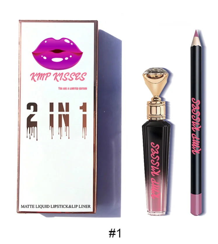 

Makeup Private Label Custom 2 In 1 Long Lasting 16 Colors Matte Liquid Lipstick Lip Kit And Lip Liner Set