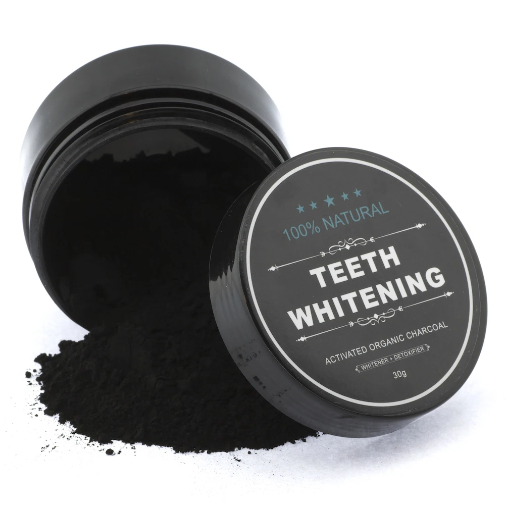 

100% ORGANIC COCONUT ACTIVATED CHARCOAL NATURAL TEETH WHITENING POWDER FOOD GRADE TEETH WHITENING POWDER 30g, Black