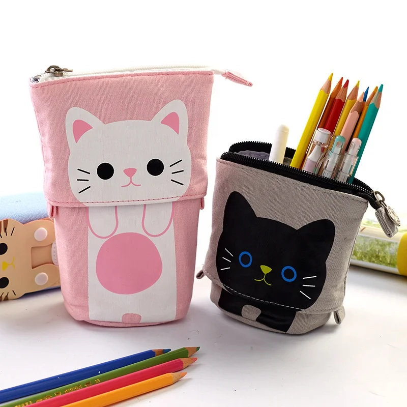 

Wholesale custom cartoon cute retractable pen holder pen bag stationery bag pencil bag