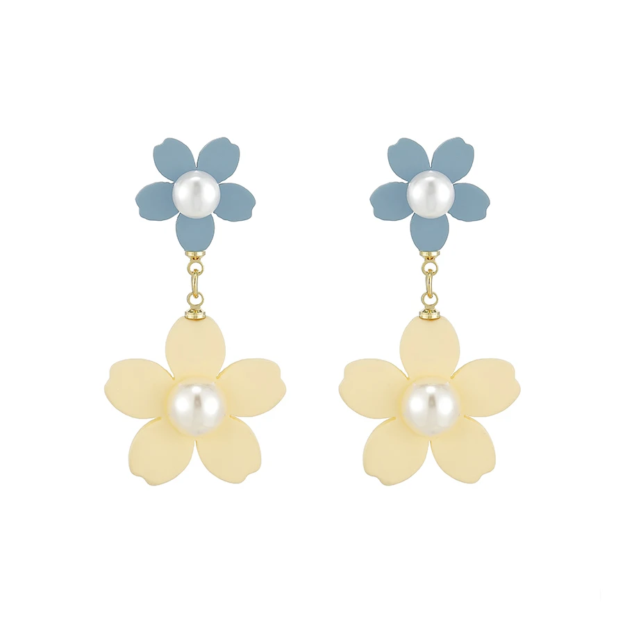 

BLE-1239 Xuping fashion 14k gold color italy popular style lovely flower shaped gold plated italy style earrings for women