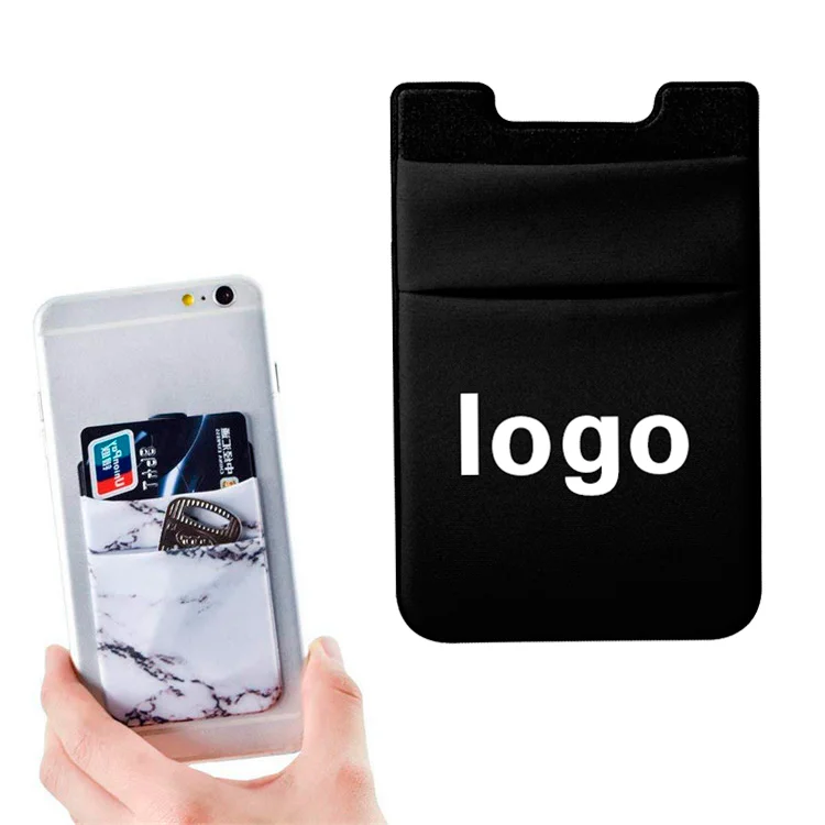 

Custom Logo Printing Adhesive Sticker Smart Cell Phone Waterproof Silicone Biodegradable Wallet with Card Holder Pocket Pouch