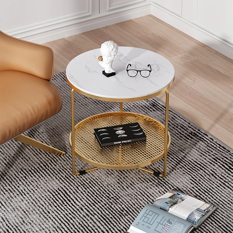 

Nordic simple wrought iron corner several bedrooms, small coffee table modern living room sofa rock plate several tables