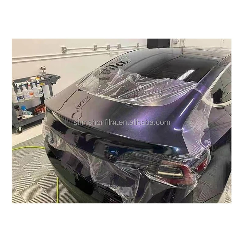 

60"x50"/ Roll Magic Car Cover Color Changing Auto Stickers TPU PPF MSHON High Quality Chameleon Paint Protection Film, Transparent