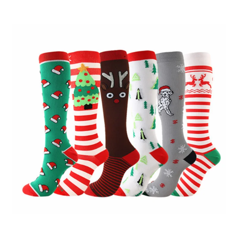 

High quality knit Socks Women multi designed Cartoon Gift Christmas Stockings 100% Cotton Socks, Colorful, as your request