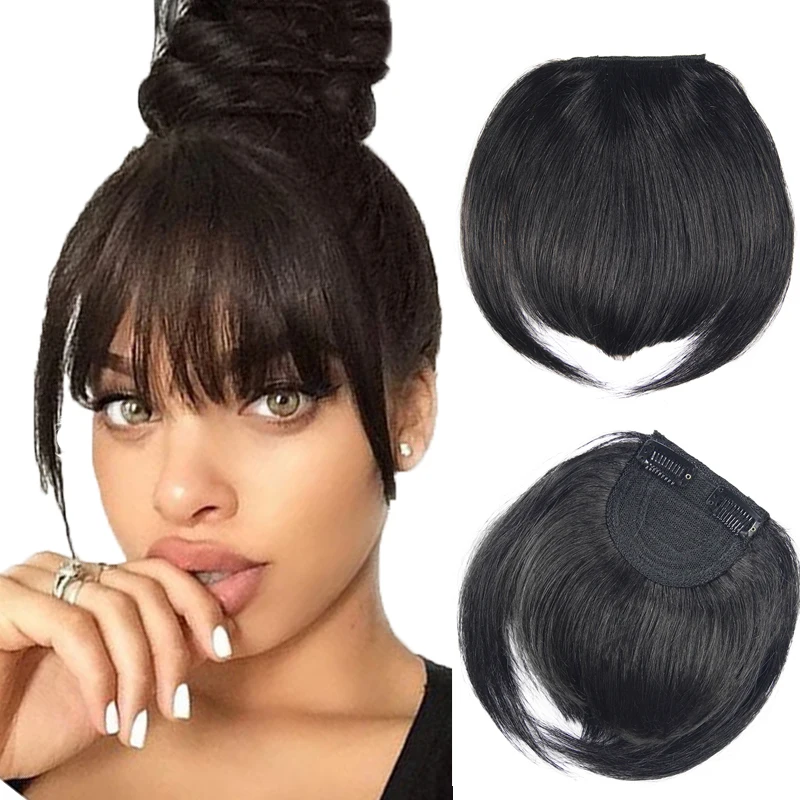 

Cheap hair puff piece and fringe hair piece, detachable human hair fringes, clip in human hair bang front fringe hair extension