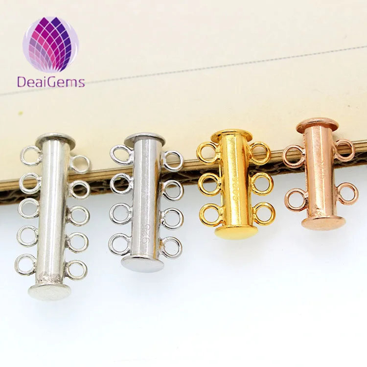 

High quality 925 silver pendant bails hooks&clasps for mutil strands layers necklace making