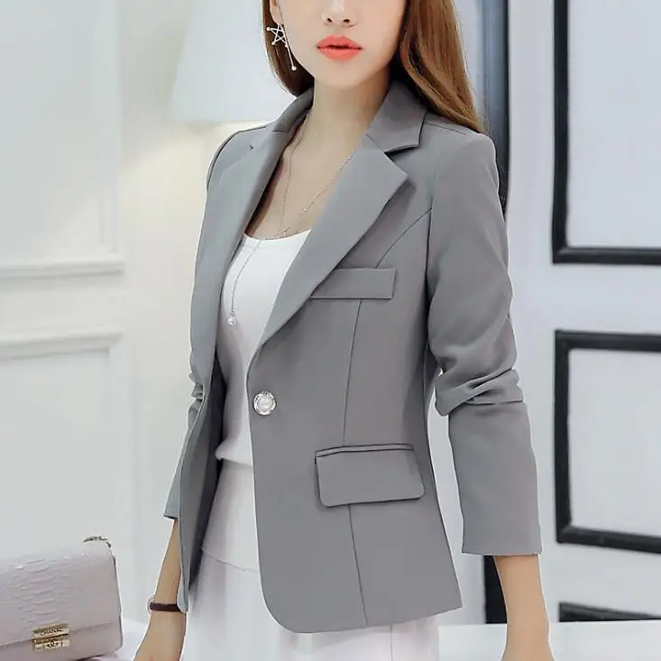 Lady Office Work Blazer Women Suit Jackets Coat Slim Formal Blazers Femme Jacket Y12343