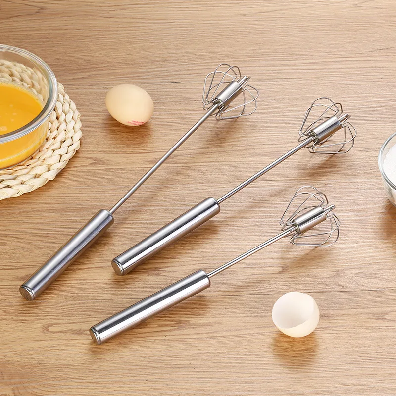 

Manual golden stainless steel whisk press-type cream whisk semi-automatic egg beater kitchen baking tool, Multi colour
