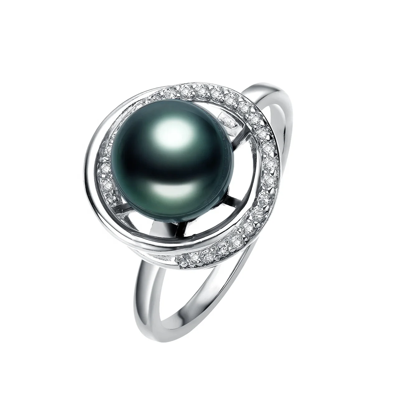 

Miraculous Fashion Simple Single Pearl Sterling 925 Silver Pearl Ring Mount Jewelry For Mothers Day Gift