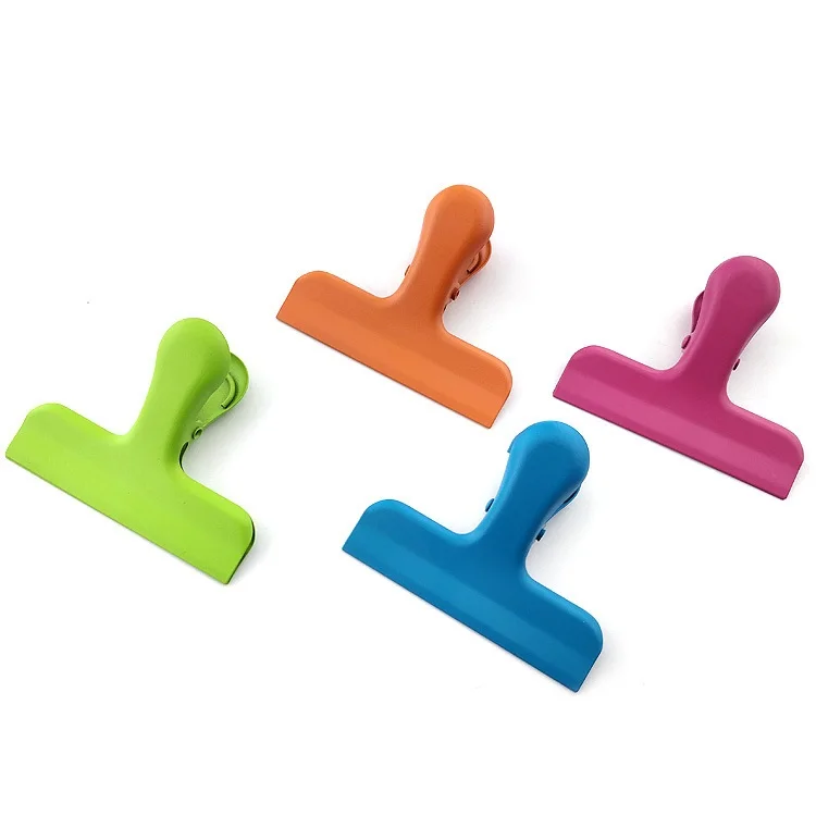 

Hot Sale Colorful Home Storage Stainless Steel 8CM Wide Metal Chip Snack Coffee Food Bag Seal Clip, Green,,blue,pink,orange