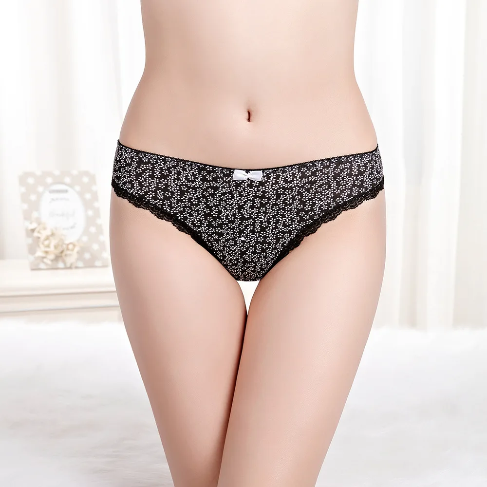 

Girls Cute Sprinted Spot Cotton Panties Womens Underwear Thongs