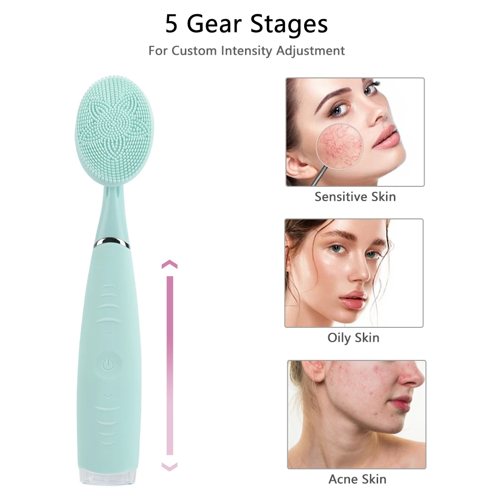 Dropshipping Ultrasonic Wireless Facial Spa Waterproof Facial Cleansing Spin Brush Set With Ce Rohs   .jpg