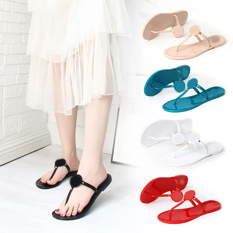 

2022 Summer New Style PVC Crystal Sandals Jelly Woman Fashion Designer Flip Flops Slipper
