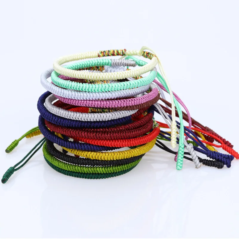 

Amazon top selling men bracelet braided lucky string braided macrame bracelet various colors braided bracelets wholesale, 21 various colors available as color chart