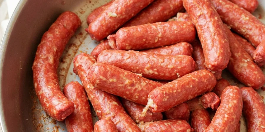 Cooking ground beef chorizo in a skillet