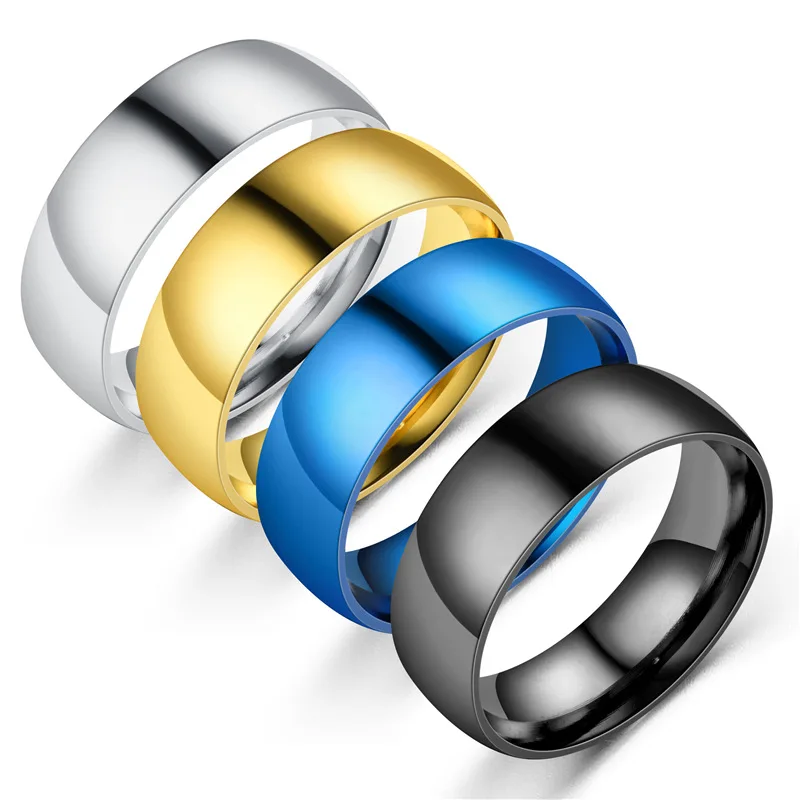 

Amazon gold glossy ring stainless steel simple jewelry