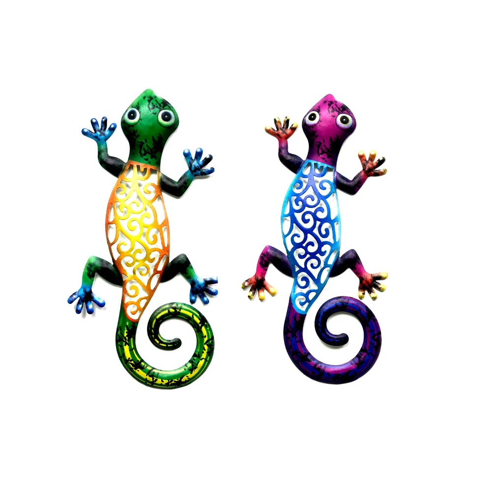 

Wholesale Home Decorations Popular Modern Metal Lizard Wall Decor Indoor Outdoor Garden animals Decor, Blur ,purple
