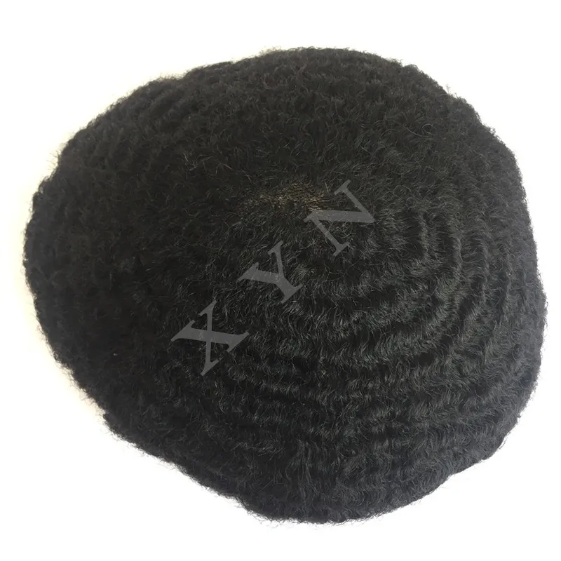 

Cheap Afro Curly Men Hair Toupee For African American Full Pu 6x8 7x9 8x10Inch Men Hairpiece Replacement Wig In Stock