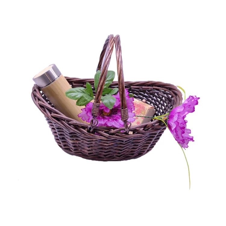 

hot sale wholesale cheap log small shopping plant fruit bike festival gift basket packaging wicker baskets for gifts, Nautical