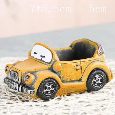 P278 Creative Retro Car Flower pot Colorful Planter Garden Succulent Plants Bonsai Car Shaped Flower Pot