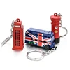 Promotion fashion London Double Bus Key Tags Metal Tower Rings Souvenir Gift Travel England Union Keychain
