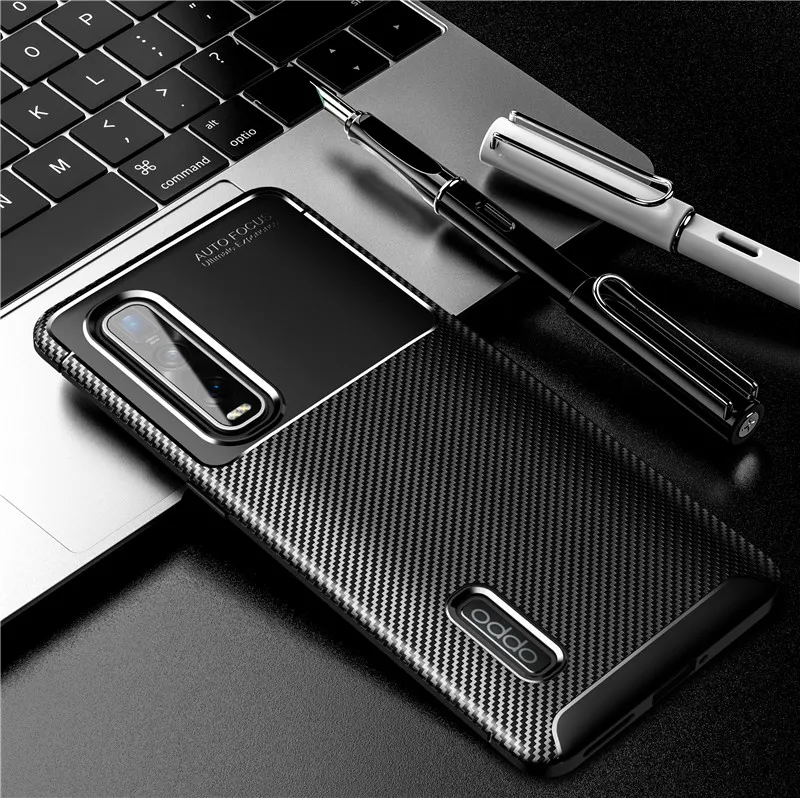 

Amazon Hot Sale Business Style Anti-drop Dust-proof Carbon Fiber Phone Case For Oppo find x2 Pro