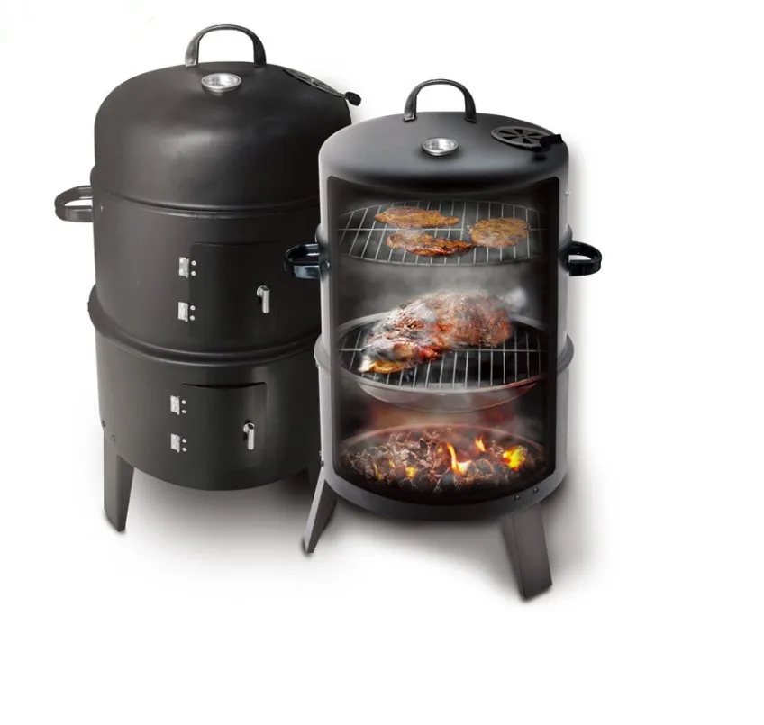 Factory Outlet 3 In 1 Multifunction Use Outdoor Smoker Charcoal