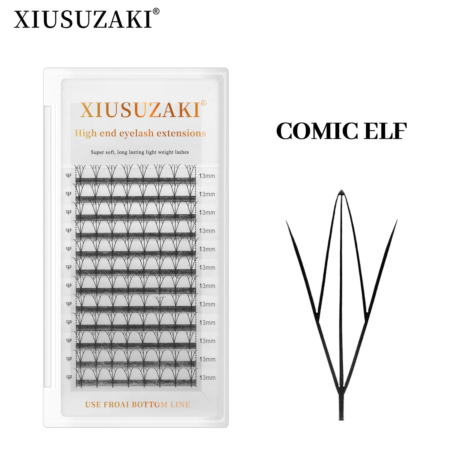 XIUSUZAKI 5D Upgraded Comic Spire Fairy Super Soft Hair Eyelash Shop Special Grafting Feather Comic ELF Eyelash Extension