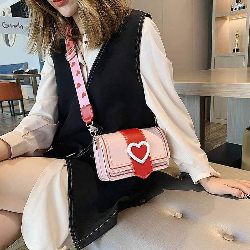 

Wholesale designer women handbags heart shape girl PU leather mobile phone bag high quality ladies messenger bag