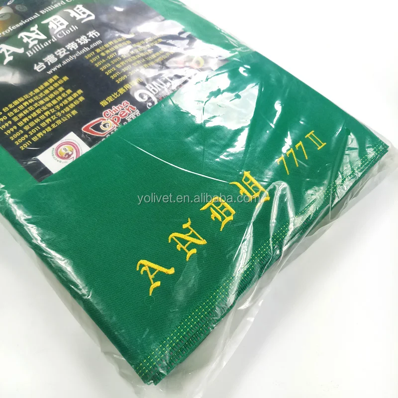 Original Andy 777 Professional Billiard Table Cloth Green Color 9ft Full Set Of Pool Table Cloth