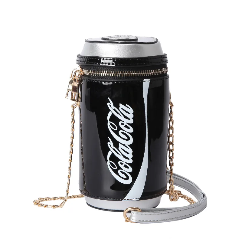 

Unique shape handbag for woman Cylinder small bag summer new Korean personalized funny coke chain messenger bag, Customizable
