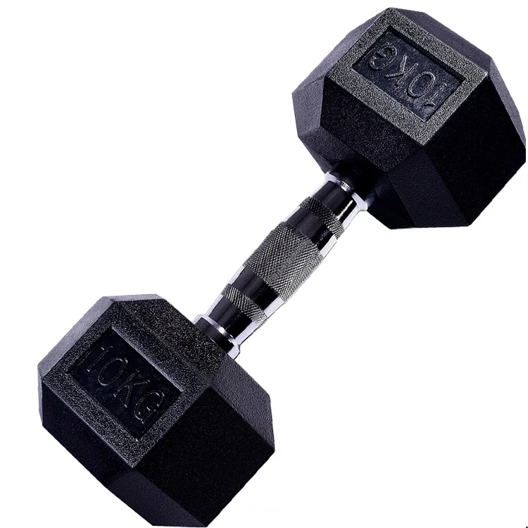 

Factory Direct Rubber Durable Using Hex Dumbbell Rubberized Dumbbell Pu Rubber Dumbbell, Black