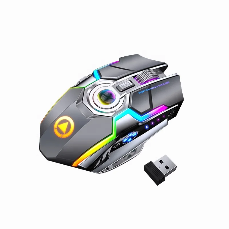 

Good Using RGB Wired Wireless Optical Gaming Mouse 2.4g Wireless Computer Mouse, Black / gray