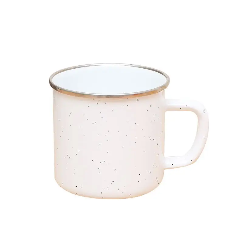 

2020 Popular Christmas Customized logo stainless steel mug speckled enamel mug camping enamel mug, As picture