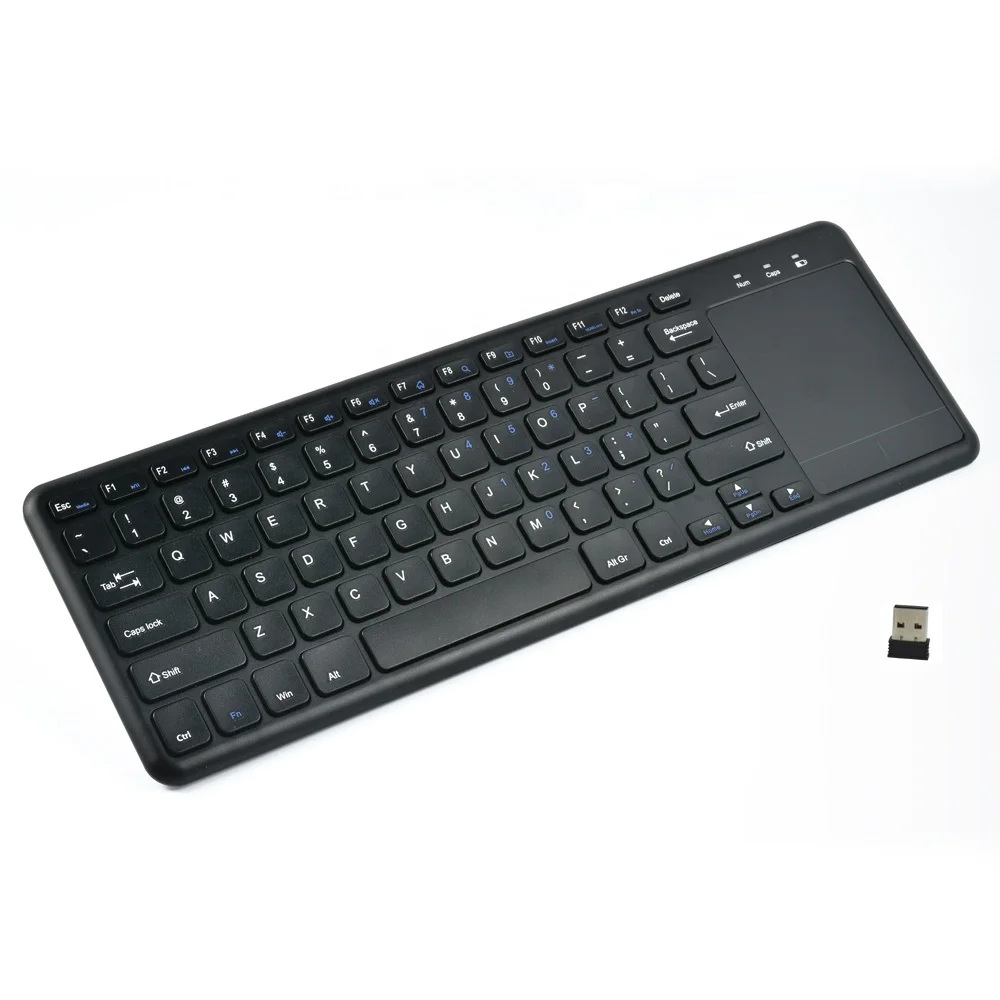 

2.4G Wireless Keyboard All-in-One Media Keyboard with Integrated Track Pad for Notebook Tablets Laptop coumpter keyboard, Black/white