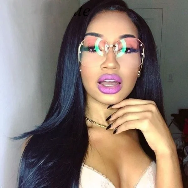 

Kailun 2021 Newest Rimless Bend Leg Sunglasses Women Brand Designer Trend Colorful Lens Sun Glasses