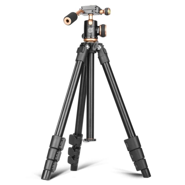 

Q160s 4-Section Folding Legs Live Broadcast Aluminum Alloy Tripod Mount with Damping Tripod Ball-Head, Black