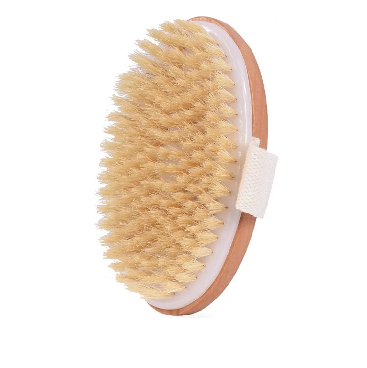 

Custom logo Dry Skin Body Brush Improves Skin Health and Beauty Natural Bristle Remove Dead Skin and Toxins Cellulite Treatment