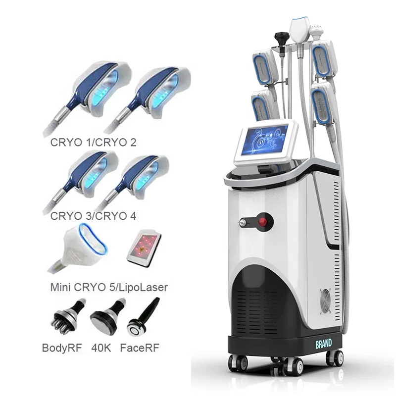 

Fat freezing facial rf lipo laser 360 cryolipolysis machine with 5 handles for body double chin fat reducing